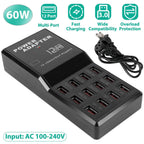 Multi 12 Port USB Charging Station Hub