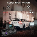 Car Dashcam Recorder, 2.0 Inch Screen Dual Lens HD Night Monitoring Mini Dash Cam