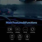 Car Dashcam Recorder, 2.0 Inch Screen Dual Lens HD Night Monitoring Mini Dash Cam