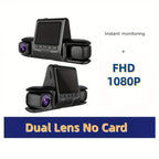 Car Dashcam Recorder, 2.0 Inch Screen Dual Lens HD Night Monitoring Mini Dash Cam