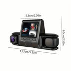 Car Dashcam Recorder, 2.0 Inch Screen Dual Lens HD Night Monitoring Mini Dash Cam