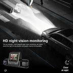 Car Dashcam Recorder, 2.0 Inch Screen Dual Lens HD Night Monitoring Mini Dash Cam