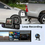 Car Dashcam Recorder, 2.0 Inch Screen Dual Lens HD Night Monitoring Mini Dash Cam