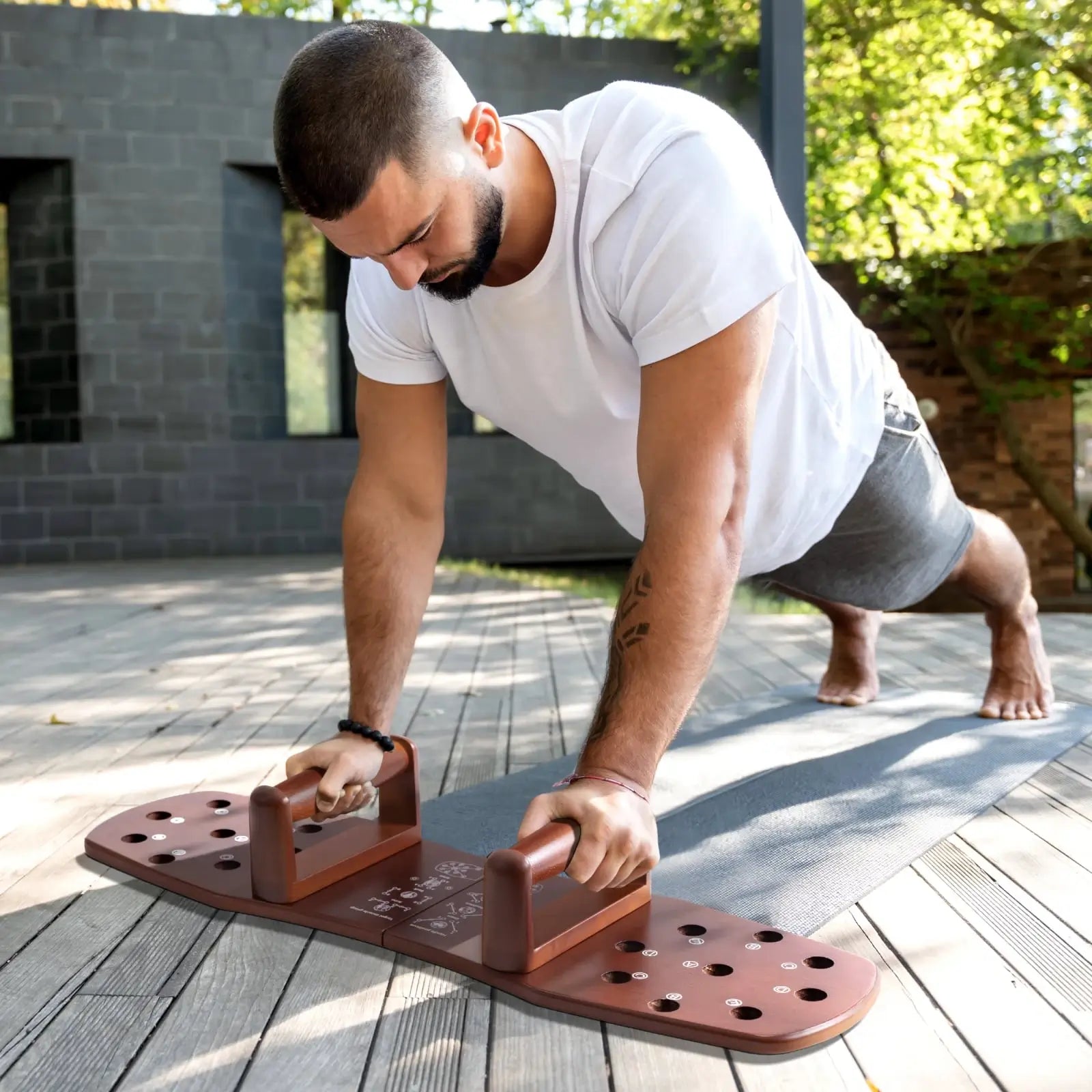 Portable Wooden Push-Up Board