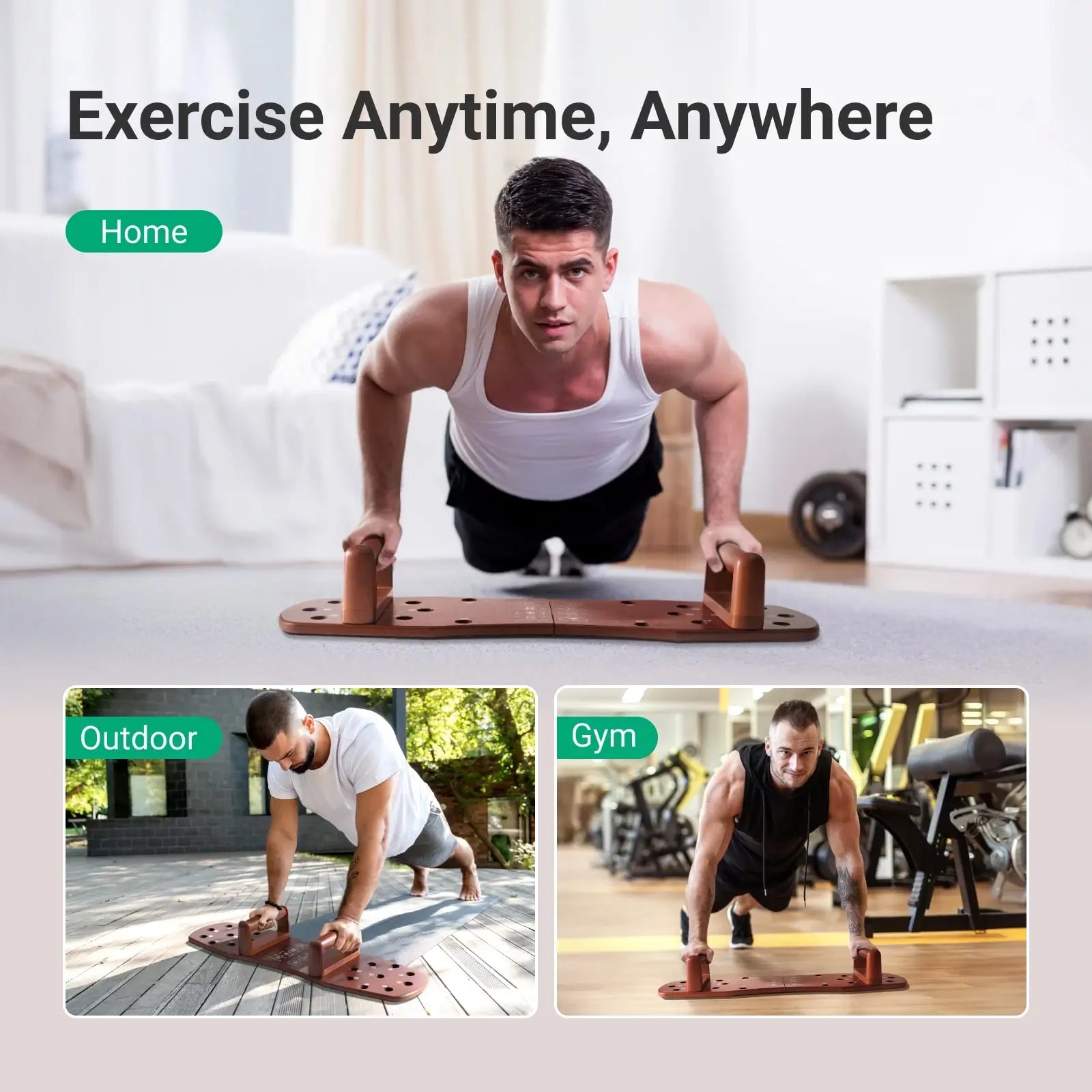 Portable Wooden Push-Up Board