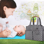 Multifunctional Diaper Changing Tote Bag with Adjustable Messenger Strap