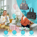 Multifunctional Diaper Changing Tote Bag with Adjustable Messenger Strap