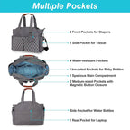 Multifunctional Diaper Changing Tote Bag with Adjustable Messenger Strap