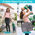 Multifunctional Diaper Changing Tote Bag with Adjustable Messenger Strap