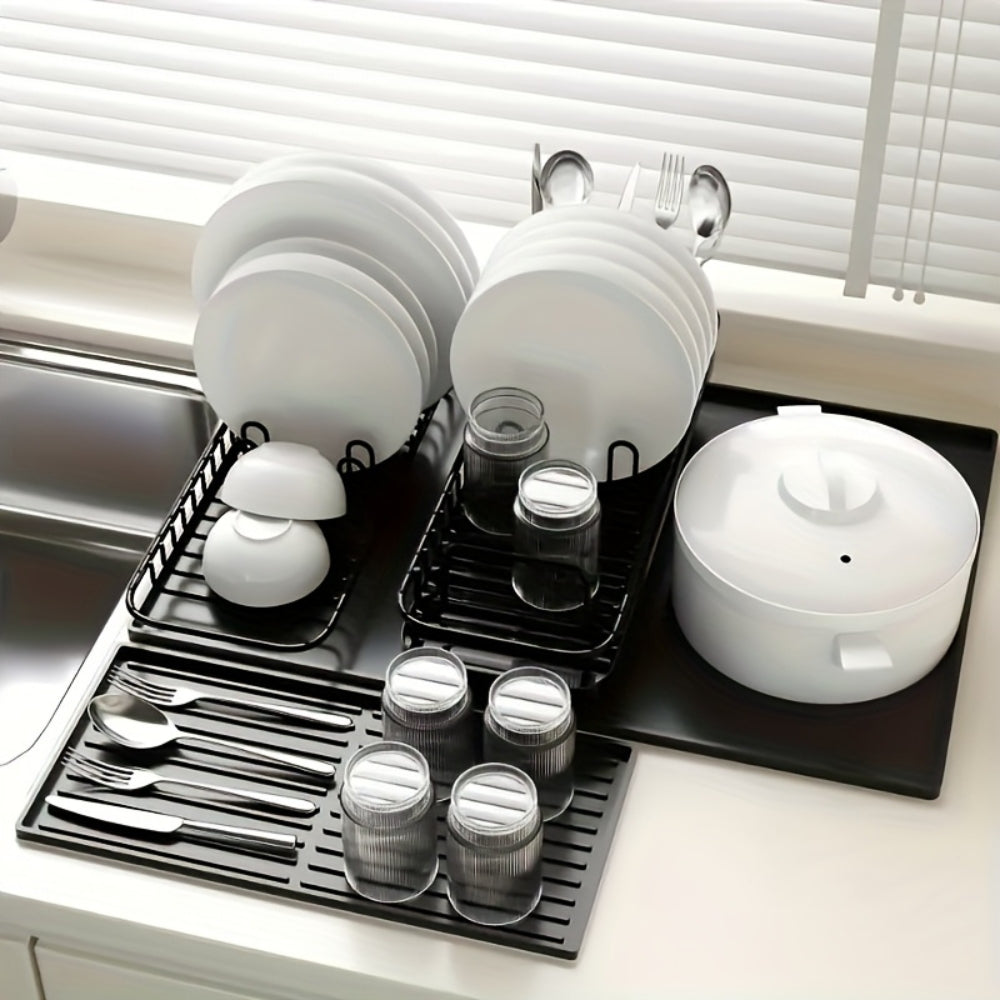 Silicone Coffee Station Mat with Drip Channels