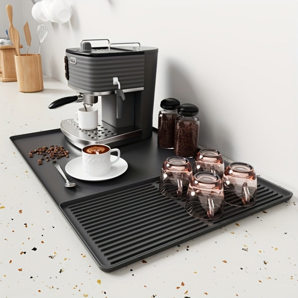 Silicone Coffee Station Mat with Drip Channels