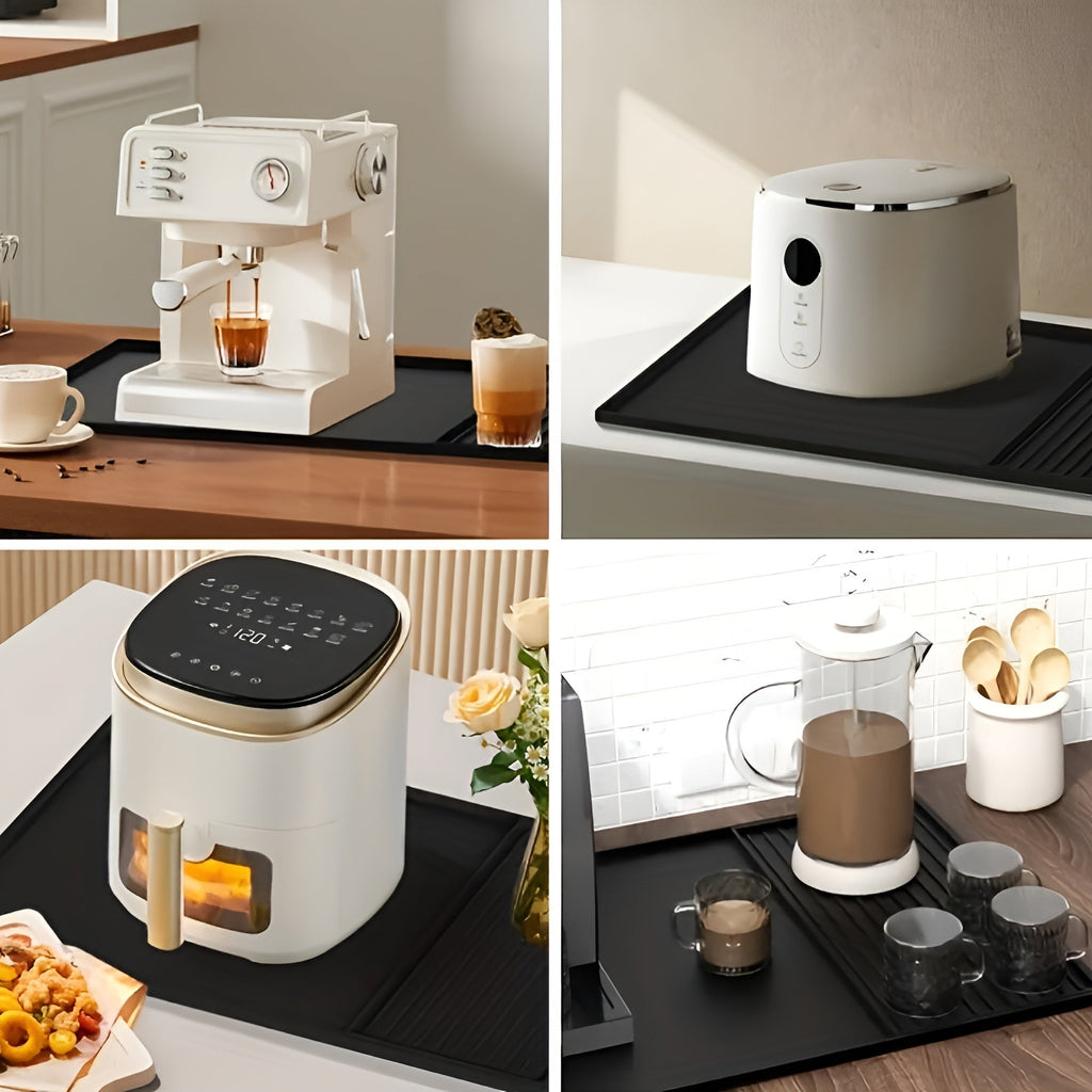Silicone Coffee Station Mat with Drip Channels