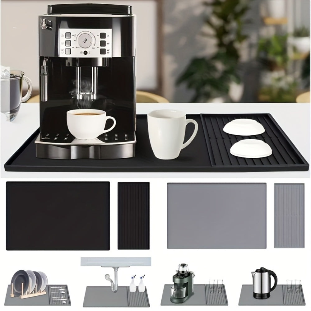 Silicone Coffee Station Mat with Drip Channels