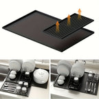 Silicone Coffee Station Mat with Drip Channels
