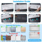 Multifunctional Wall Mount Toothbrush Holder Rack Organizer
