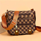 Multiple Pockets Trendy Plaid Crossbody Bag