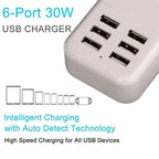 Multiport 6-USB US AC Wall Charger