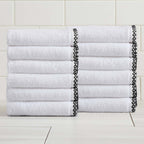 Cotton Border-Stitched 6-Piece Towel Set - Valery Collection