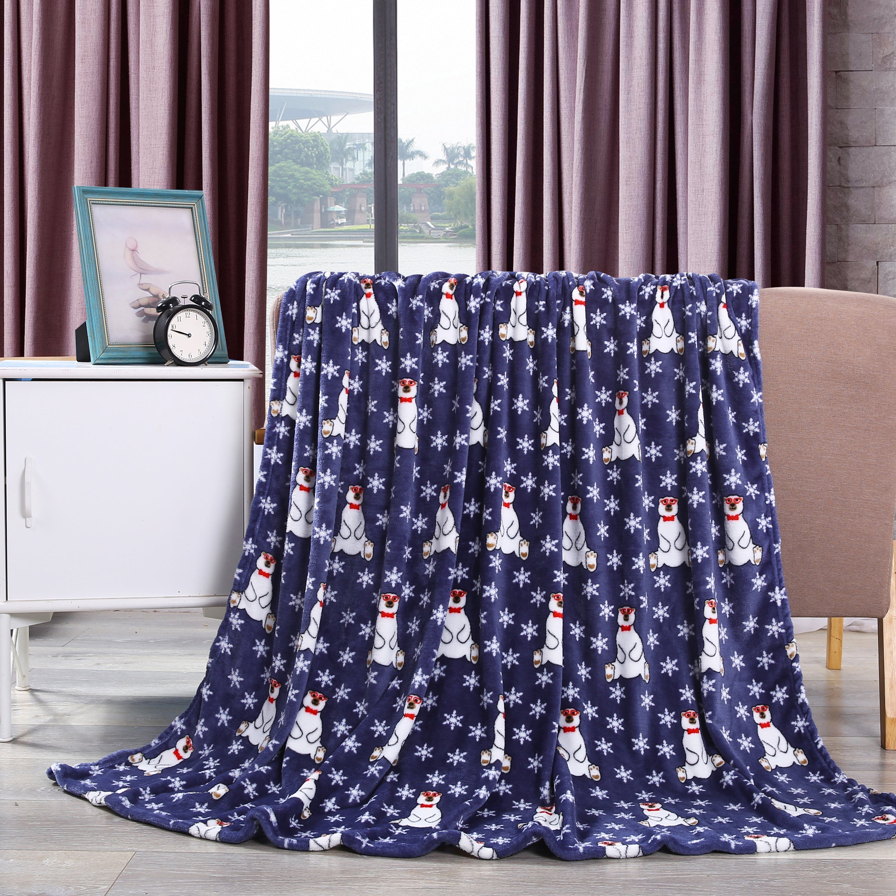 Christmas Blanket Cozy Festive Holiday Throw Blanket 50" x 60"