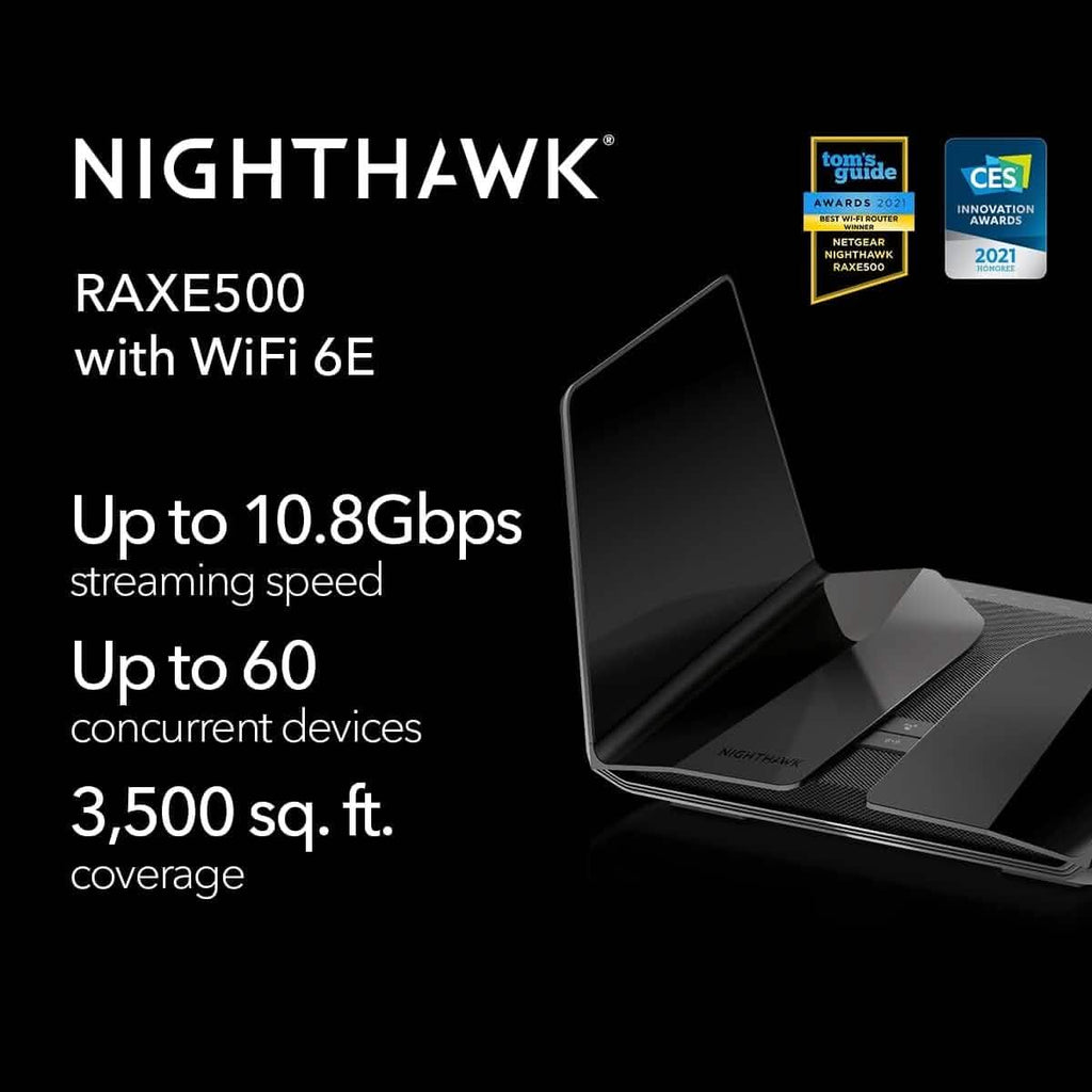 NETGEAR Nighthawk 12-Stream WiFi 6E Router (RAXE500) (Refurbished)