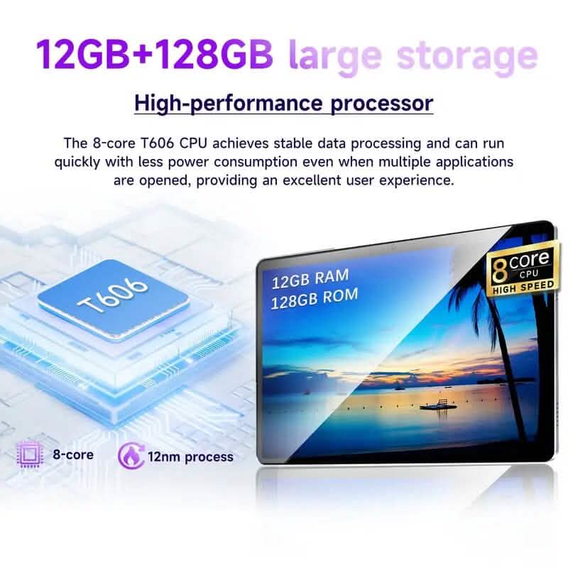 Android 14 Tablet 10.1" 12GB RAM 128GB ROM with Keyword and Mouse