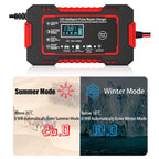 Niki | 12V 6A Smart Car Battery Charger | Pulse Repair, LCD Screen & Fast Charging for AGM, Gel & Lead-Acid Batteries