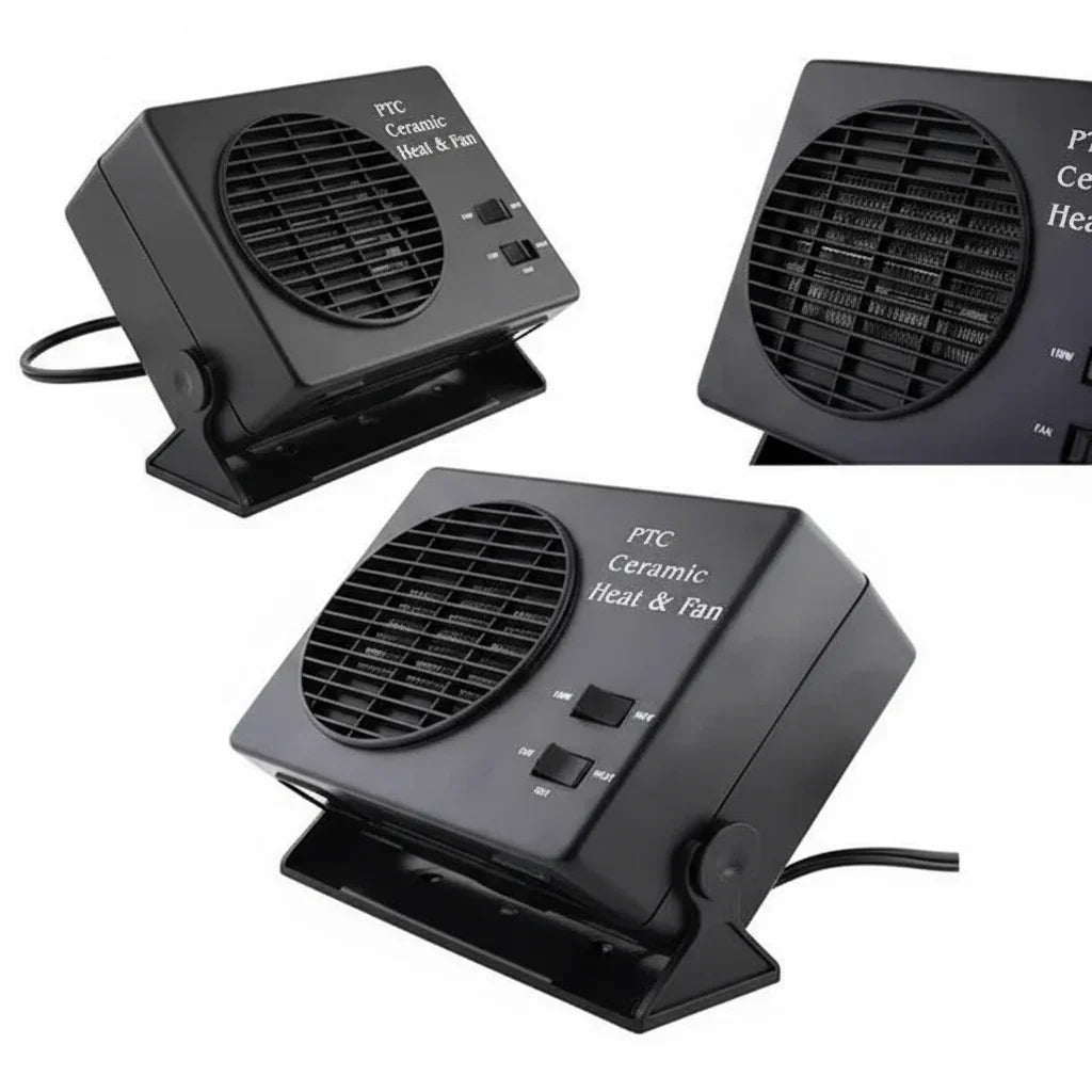 Niki | 12V Ceramic Car Heater Fan | 150W-300W | Portable Defroster w/ Automatic Thermostat