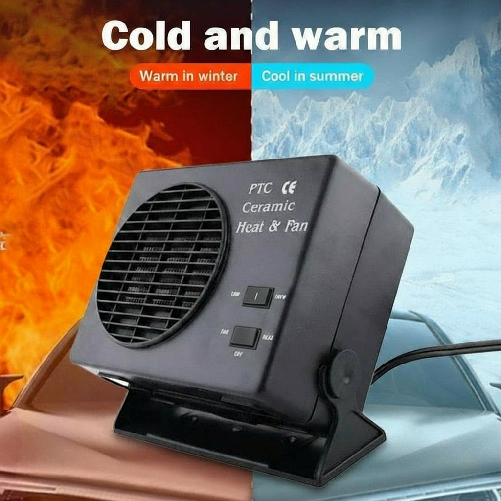 Niki | 12V Ceramic Car Heater Fan | 150W-300W | Portable Defroster w/ Automatic Thermostat