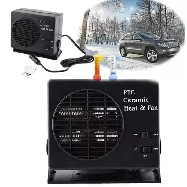 Niki | 12V Ceramic Car Heater Fan | 150W-300W | Portable Defroster w/ Automatic Thermostat