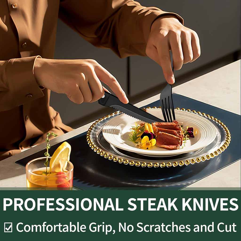 Niki | 24-Piece Cutlery Set | Stainless Steel | Black Design