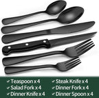 Niki | 24-Piece Cutlery Set | Stainless Steel | Black Design