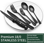 Niki | 24-Piece Cutlery Set | Stainless Steel | Black Design