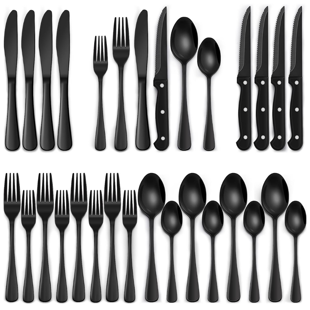 Niki | 24-Piece Cutlery Set | Stainless Steel | Black Design