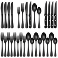 Niki | 24-Piece Cutlery Set | Stainless Steel | Black Design
