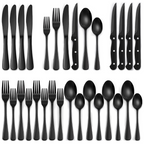Niki | 24-Piece Cutlery Set | Stainless Steel | Black Design