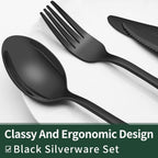 Niki | 24-Piece Cutlery Set | Stainless Steel | Black Design