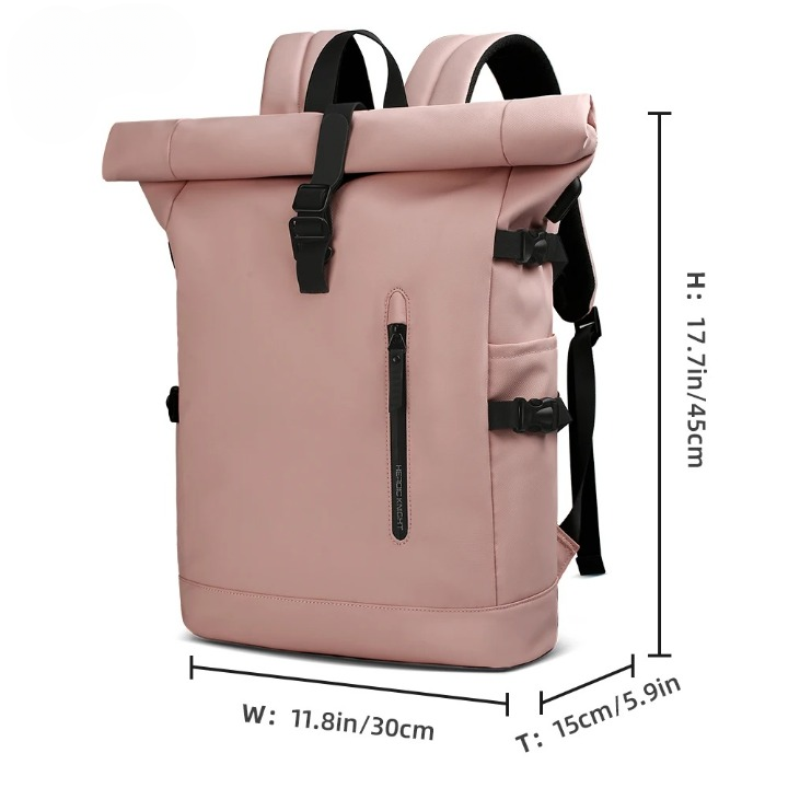3-in-1 Bike Pannier Backpack with Roll-Top