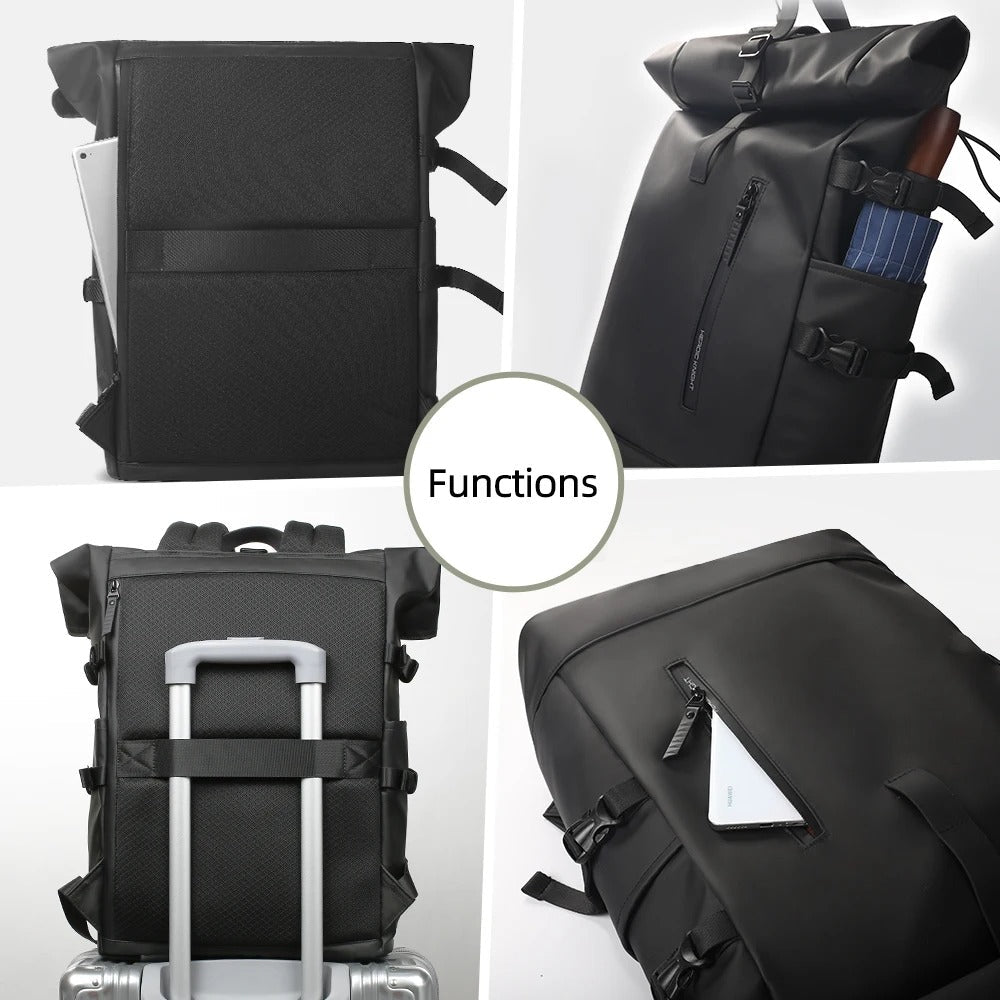 3-in-1 Bike Pannier Backpack with Roll-Top