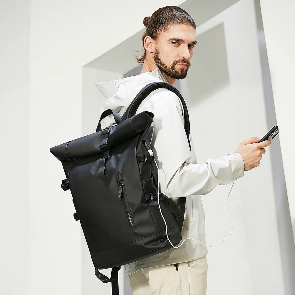 3-in-1 Bike Pannier Backpack with Roll-Top