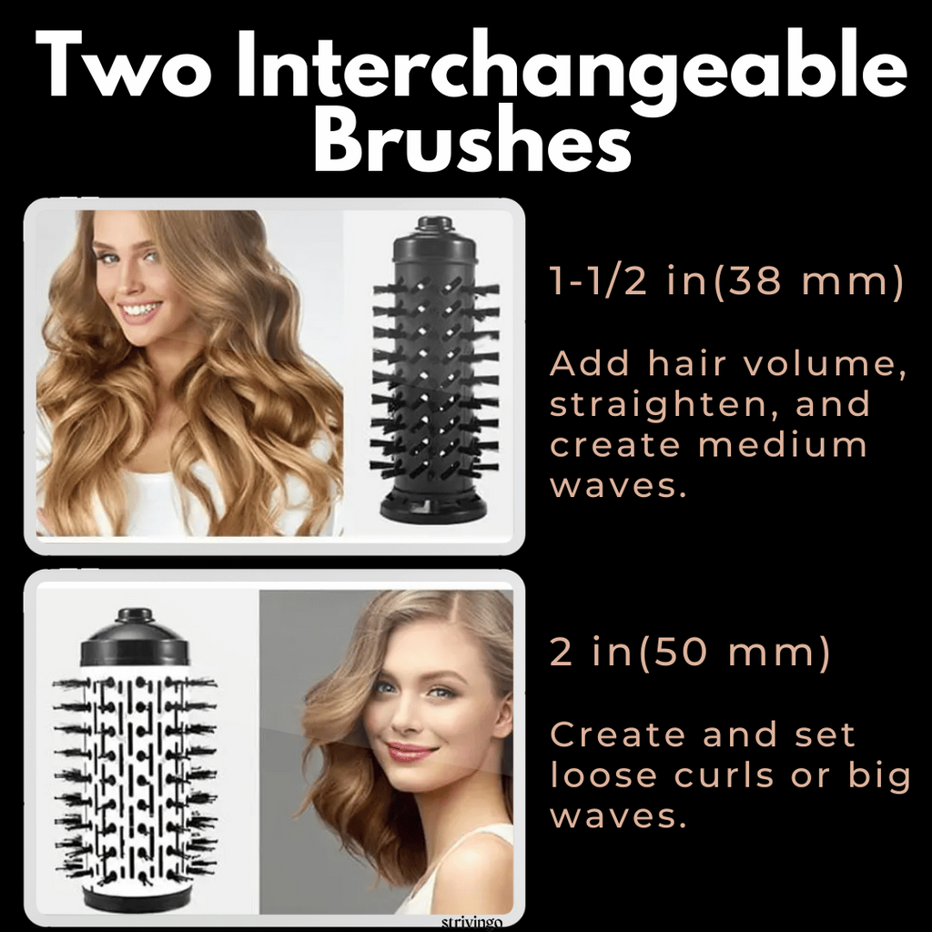 Niki | 3-in-1 Rotating Hair Dryer and Styler with Adjustable Temperature for Effortless Curls and Waves