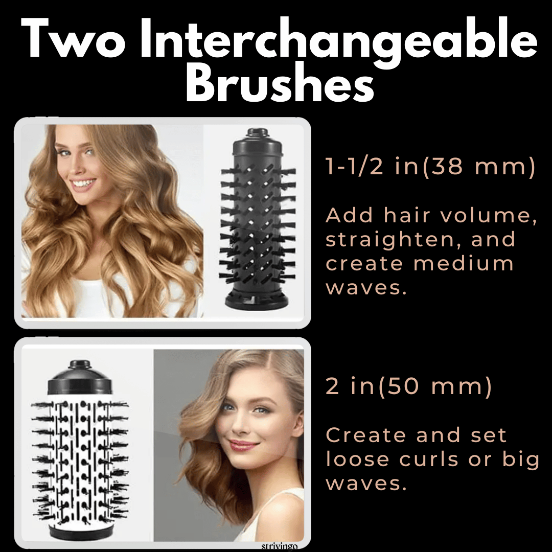 Niki | 3-in-1 Rotating Hair Dryer and Styler with Adjustable Temperature for Effortless Curls and Waves
