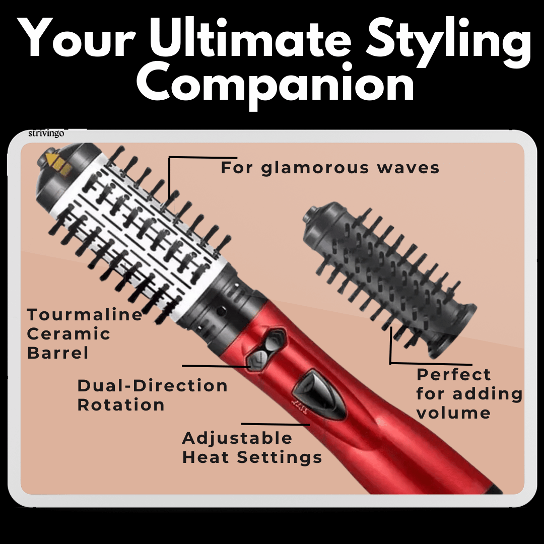 Niki | 3-in-1 Rotating Hair Dryer and Styler with Adjustable Temperature for Effortless Curls and Waves