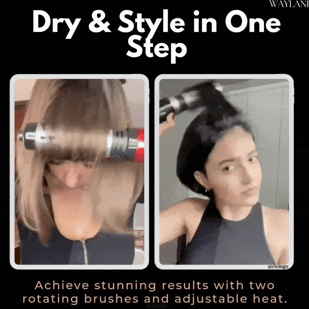 Niki | 3-in-1 Rotating Hair Dryer and Styler with Adjustable Temperature for Effortless Curls and Waves
