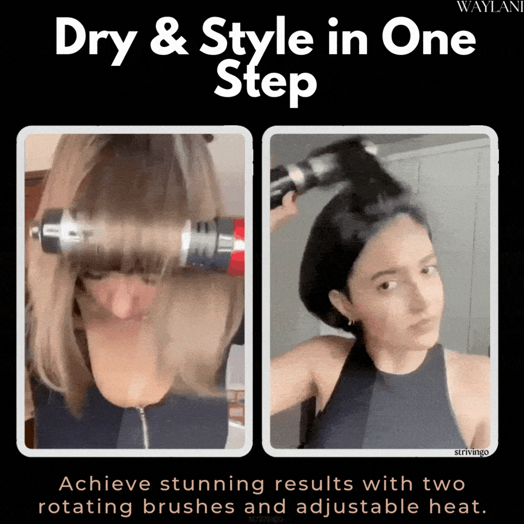 Niki | 3-in-1 Rotating Hair Dryer and Styler with Adjustable Temperature for Effortless Curls and Waves