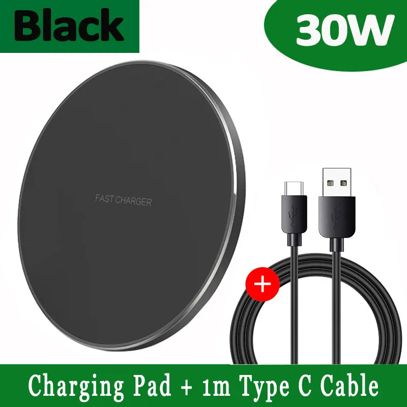 Niki | 30W Fast Wireless Charging Pad | Premium USB C MagSafe Charger for Apple iPhone, Samsung & Android - Fast Wireless Charging Pad