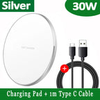 Niki | 30W Fast Wireless Charging Pad | Premium USB C MagSafe Charger for Apple iPhone, Samsung & Android - Fast Wireless Charging Pad