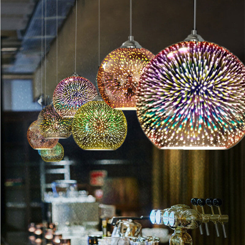 Niki | 3D Firework Glass Pendant Light | Creative Colored Glass Design