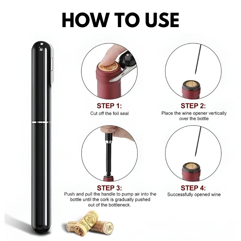 Niki | Effortless Air Pressure Wine Opener