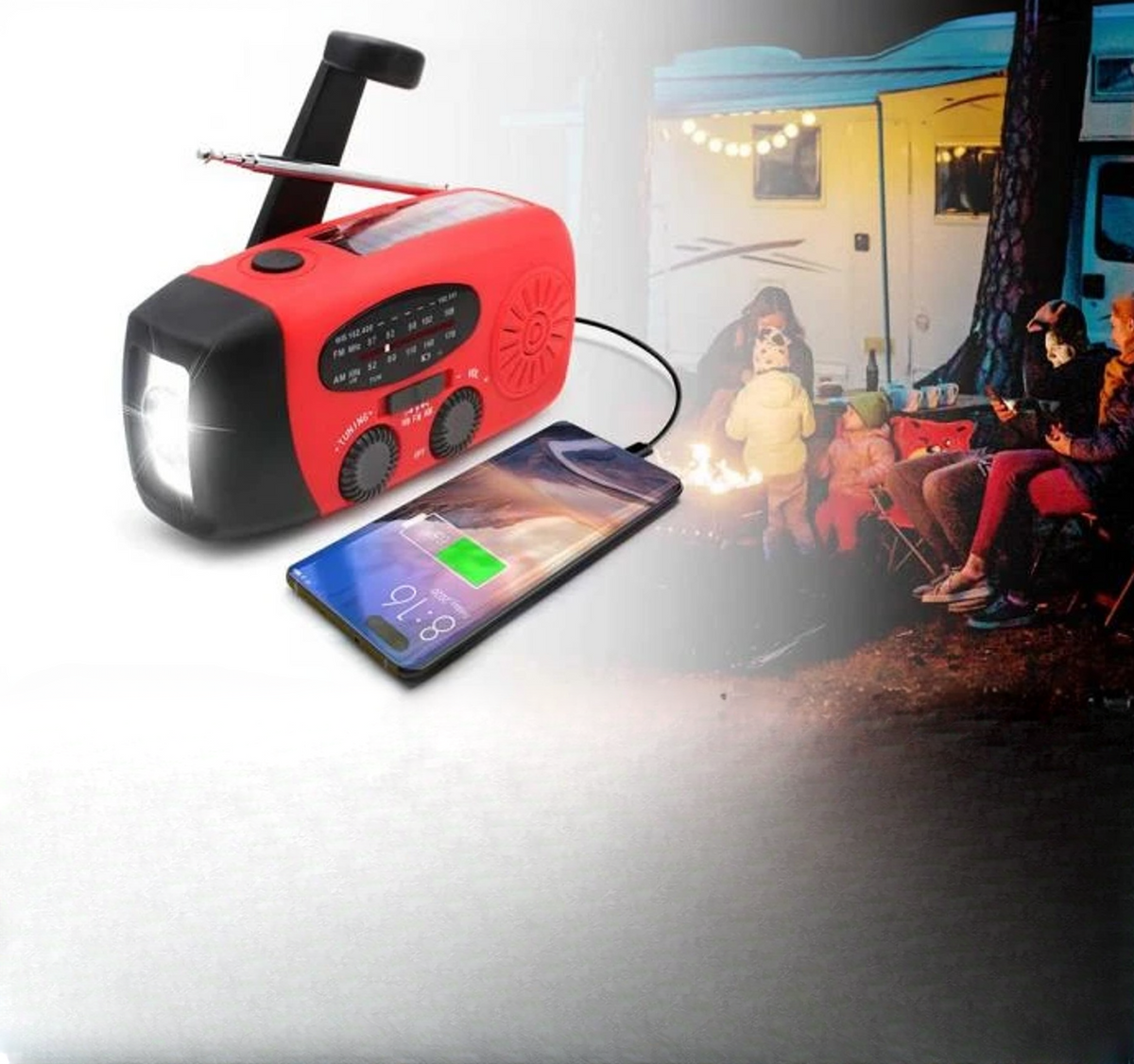 Niki | Emergency Radio with Solar, Crank, and Power Bank