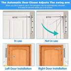 Niki | Automatic door closer – Stainless steel, quiet, easy installation